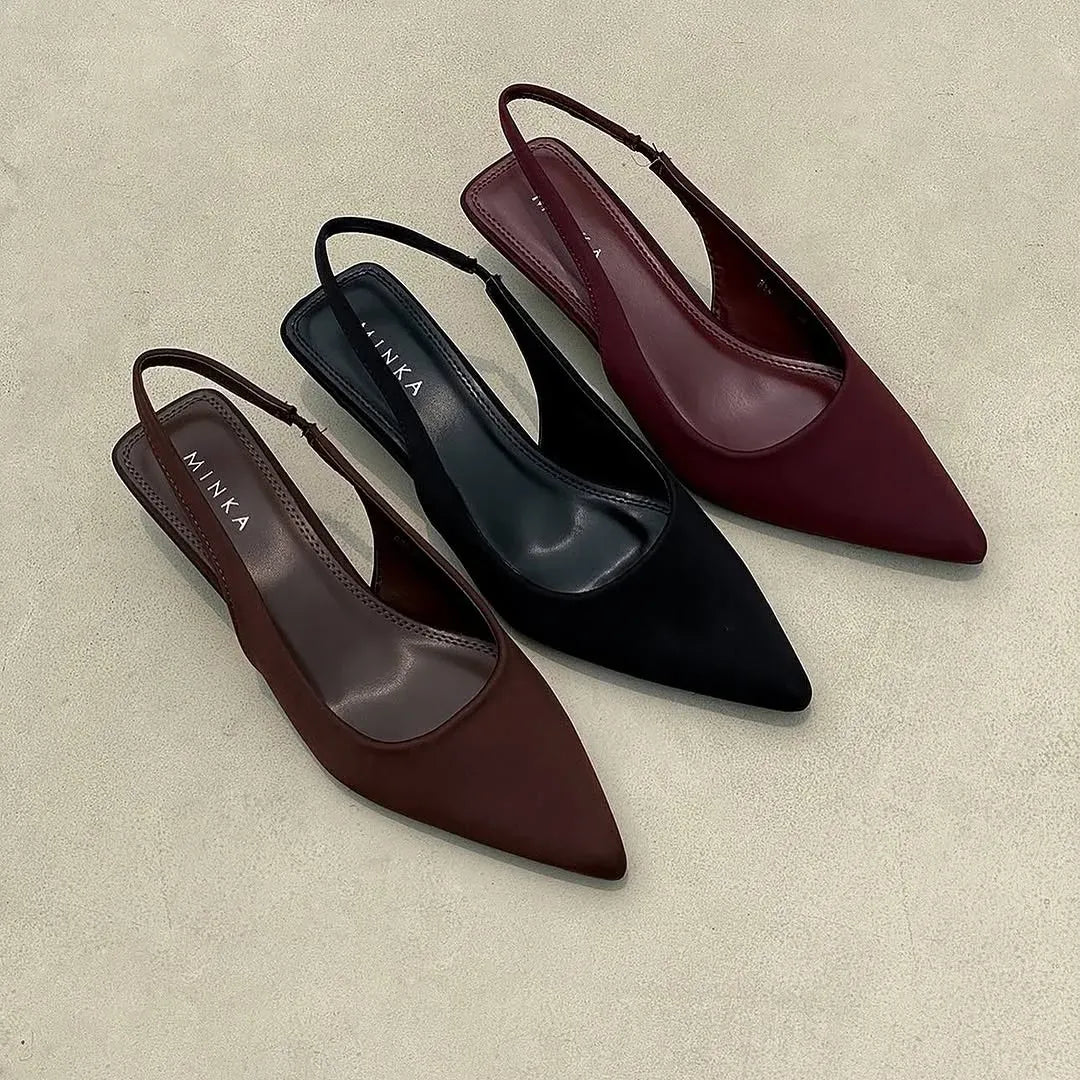 Grace Slingback Heels in cherry maroon – velvet pointed-toe slingbacks