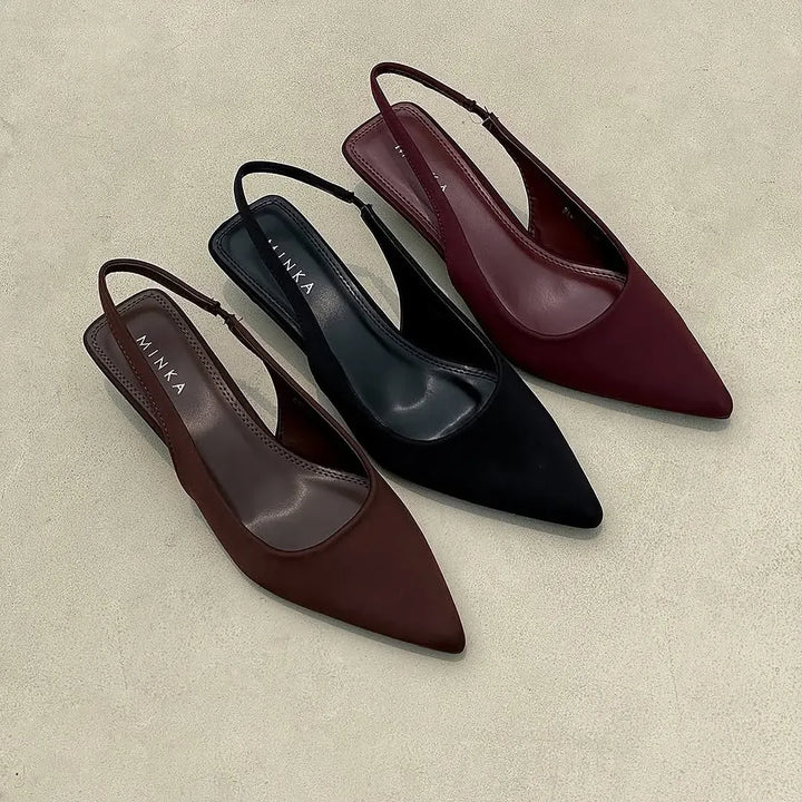 Grace Slingback Heels in cherry maroon – velvet pointed-toe slingbacks