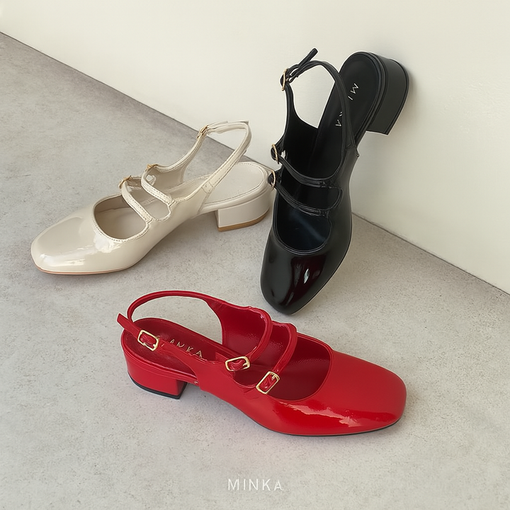 Alexa Slingback Mary Janes in red – slingback Mary Jane heels