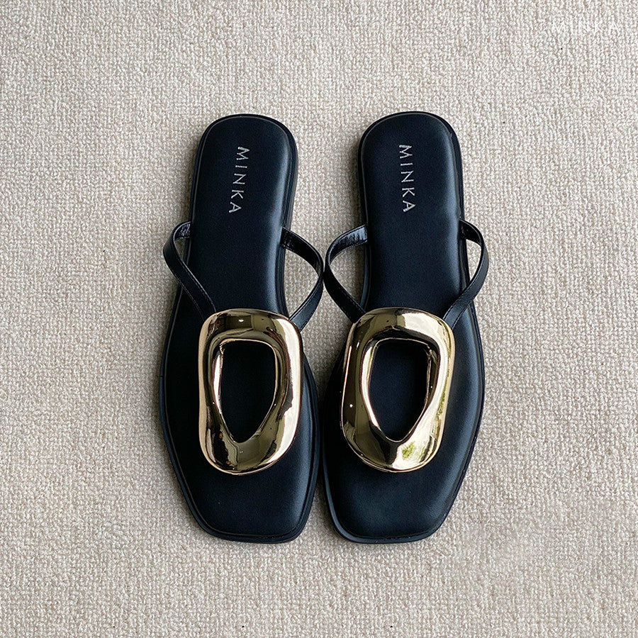 Clara Flat Slippers, square-toe slip-on flats – photo 4