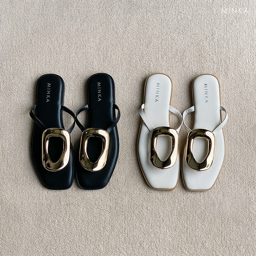 Clara Flat Slippers, square-toe slip-on flats – photo 3