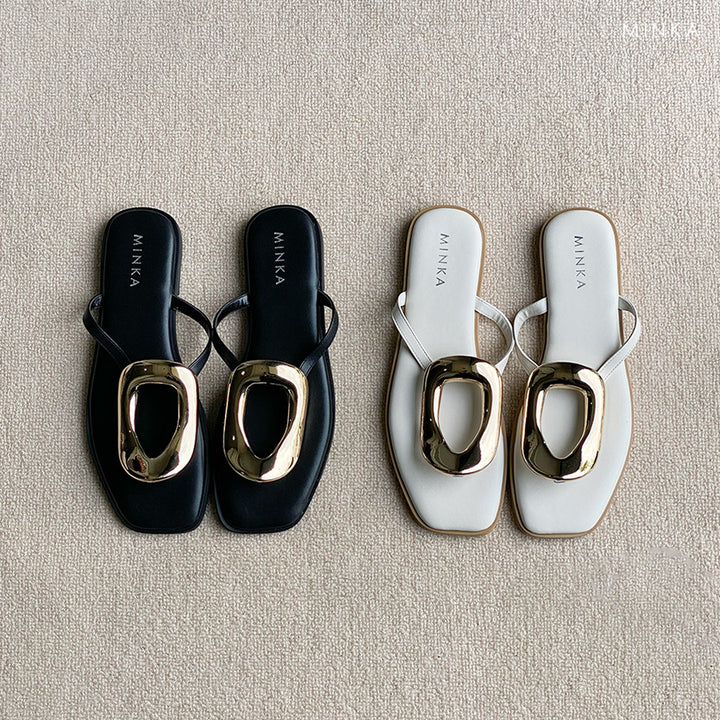Clara Flat Slippers, square-toe slip-on flats – photo 3