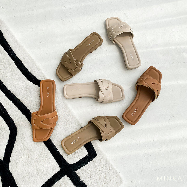 Minka Miel Sandals, criss-cross stitched flat sandals – photo 2