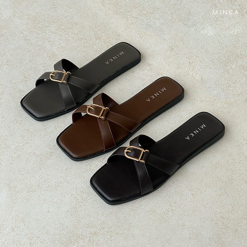 ALMA Square Toe, crossover strap flat sandals – photo 6