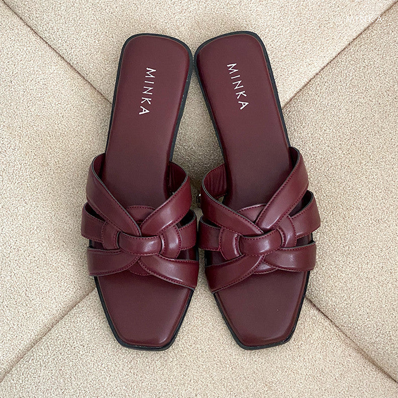 Eliza Flat Slippers, woven square-toe flat sandals – photo 7
