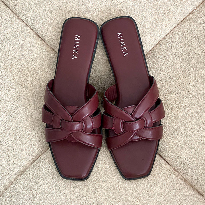Eliza Flat Slippers, woven square-toe flat sandals – photo 7