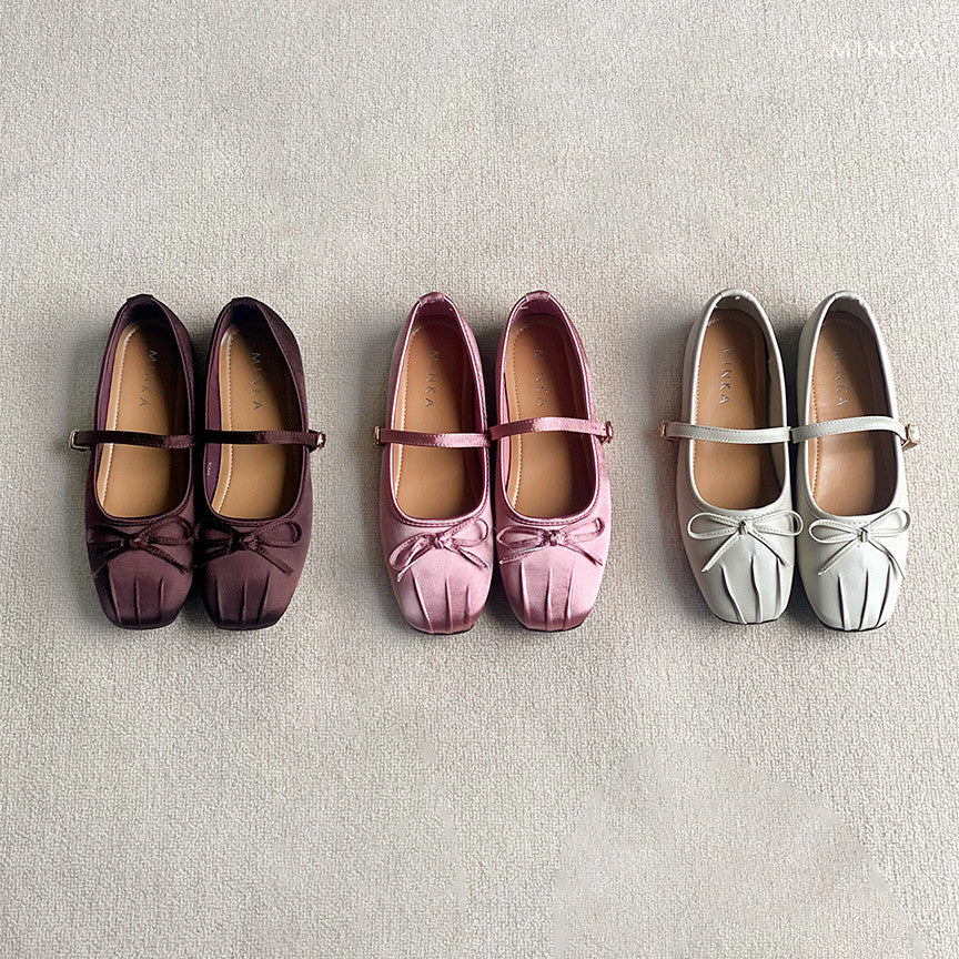 Ariana Mary Jane Flats – square-toe velvet Mary Janes for women