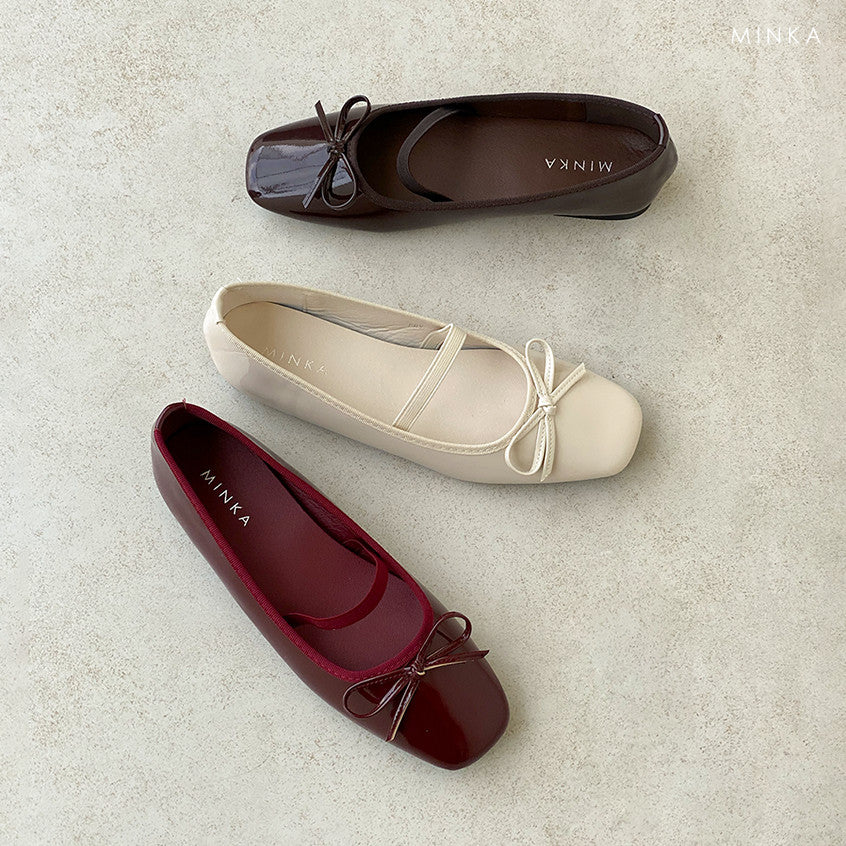 ERY Mary Jane Bow Flats, square-toe Mary Janes with bow – photo 2